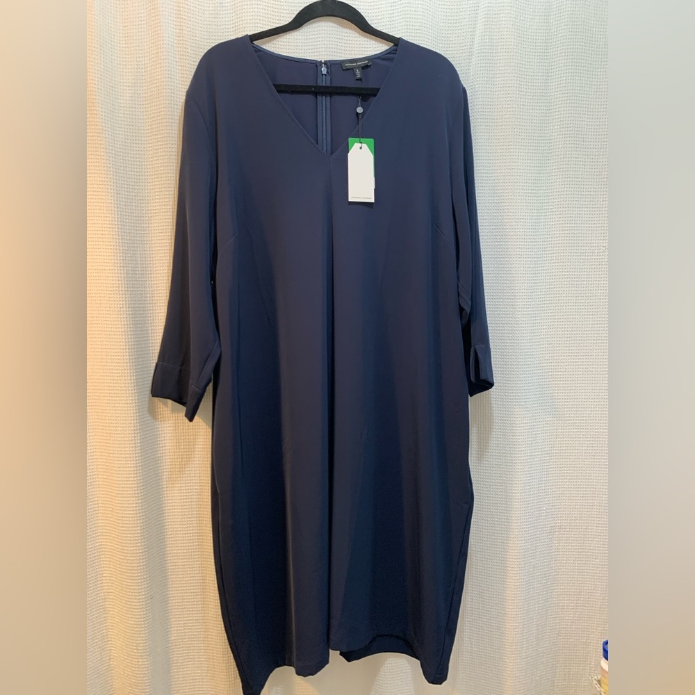 Universal Standard NEW L Maritime Blue Long Sleeve Premier Dress